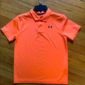 Boys YXL orange Under Armour Polo, athletic material